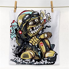 Scooter-motorcycle-boot-cartoon-vector Face Towel by 99art