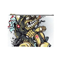 Scooter-motorcycle-boot-cartoon-vector Cosmetic Bag (large) by 99art