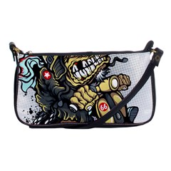 Scooter-motorcycle-boot-cartoon-vector Shoulder Clutch Bag by 99art