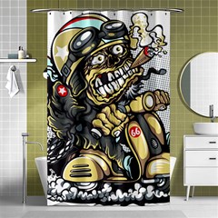 Scooter-motorcycle-boot-cartoon-vector Shower Curtain 48  X 72  (small)  by 99art