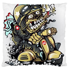 Scooter-motorcycle-boot-cartoon-vector Large Cushion Case (two Sides) by 99art