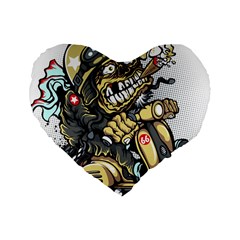 Scooter-motorcycle-boot-cartoon-vector Standard 16  Premium Flano Heart Shape Cushions by 99art