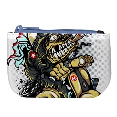 Scooter-motorcycle-boot-cartoon-vector Large Coin Purse by 99art