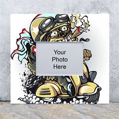 Scooter-motorcycle-boot-cartoon-vector White Wall Photo Frame 5  X 7  by 99art