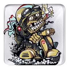 Scooter-motorcycle-boot-cartoon-vector Square Glass Fridge Magnet (4 Pack) by 99art