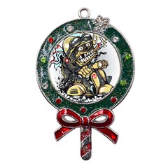 Scooter-motorcycle-boot-cartoon-vector Metal X mas Lollipop With Crystal Ornament by 99art