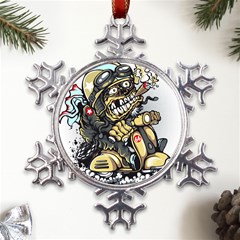 Scooter-motorcycle-boot-cartoon-vector Metal Large Snowflake Ornament by 99art