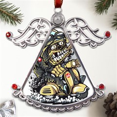 Scooter-motorcycle-boot-cartoon-vector Metal Angel With Crystal Ornament