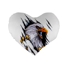 Eagle Standard 16  Premium Flano Heart Shape Cushions by 99art