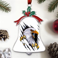 Eagle Metal Holly Leaf Bell Ornament