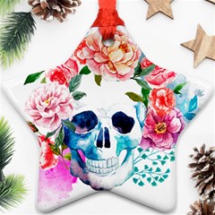 Day Of The Dead Skull Art Ornament (star)