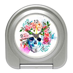 Day Of The Dead Skull Art Travel Alarm Clock by 99art