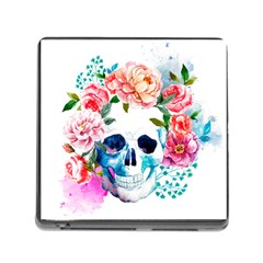 Day Of The Dead Skull Art Memory Card Reader (square 5 Slot)