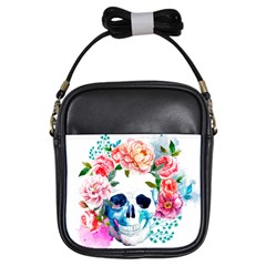 Day Of The Dead Skull Art Girls Sling Bag by 99art