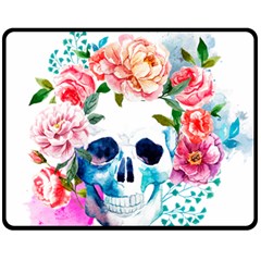 Day Of The Dead Skull Art Fleece Blanket (medium) by 99art