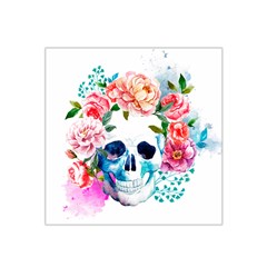 Day Of The Dead Skull Art Satin Bandana Scarf 22  X 22  by 99art