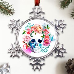 Day Of The Dead Skull Art Metal Large Snowflake Ornament by 99art