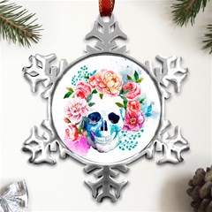 Day Of The Dead Skull Art Metal Small Snowflake Ornament