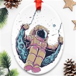 Drawing-astronaut Ornament (Oval) Front