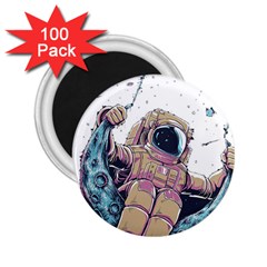 Drawing-astronaut 2 25  Magnets (100 Pack)  by 99art