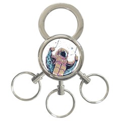 Drawing-astronaut 3-ring Key Chain by 99art