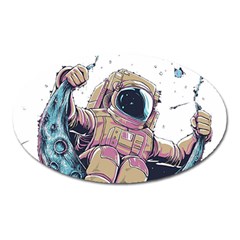 Drawing-astronaut Oval Magnet by 99art