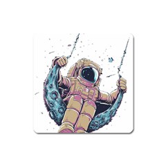 Drawing-astronaut Square Magnet by 99art