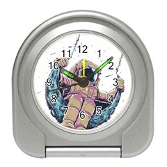 Drawing-astronaut Travel Alarm Clock by 99art