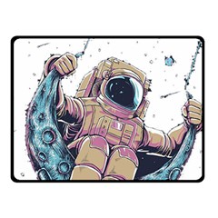 Drawing-astronaut Fleece Blanket (small) by 99art