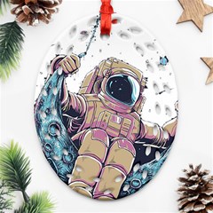 Drawing-astronaut Oval Filigree Ornament (two Sides) by 99art