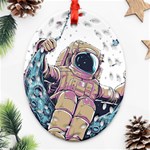 Drawing-astronaut Oval Filigree Ornament (Two Sides) Back