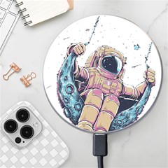 Drawing-astronaut Wireless Fast Charger(white) by 99art