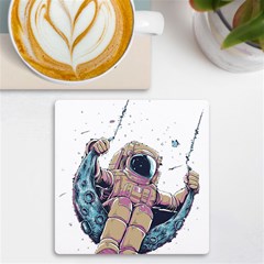 Drawing-astronaut Uv Print Square Tile Coaster  by 99art