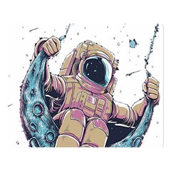 Drawing-astronaut Premium Plush Fleece Blanket (large) by 99art