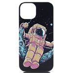 Drawing-astronaut iPhone 14 Black UV Print Case Front