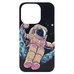 Drawing-astronaut Iphone 14 Pro Black Uv Print Case by 99art