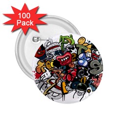 Mural Graffiti Paint 2 25  Buttons (100 Pack)  by 99art