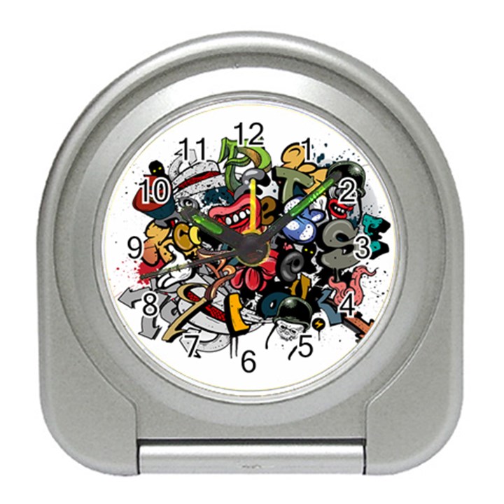 Mural Graffiti Paint Travel Alarm Clock