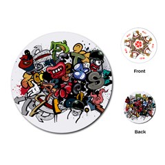 Mural Graffiti Paint Playing Cards Single Design (round) by 99art