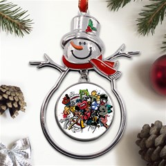 Mural Graffiti Paint Metal Snowman Ornament