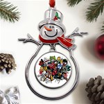 Mural Graffiti Paint Metal Snowman Ornament Front