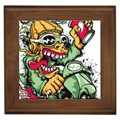 Scooter-motorcycle-graffiti Framed Tile by 99art