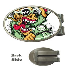 Scooter-motorcycle-graffiti Money Clips (oval)  by 99art