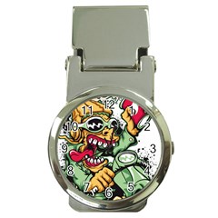 Scooter-motorcycle-graffiti Money Clip Watches by 99art