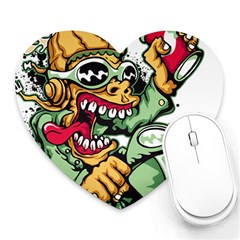 Scooter-motorcycle-graffiti Heart Mousepad by 99art