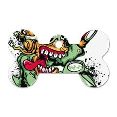 Scooter-motorcycle-graffiti Dog Tag Bone (one Side) by 99art