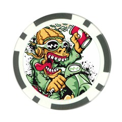 Scooter-motorcycle-graffiti Poker Chip Card Guard by 99art