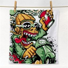 Scooter-motorcycle-graffiti Face Towel by 99art