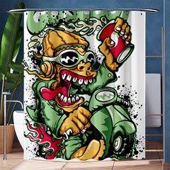 Scooter-motorcycle-graffiti Shower Curtain 60  X 72  (medium)  by 99art