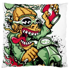 Scooter-motorcycle-graffiti Standard Premium Plush Fleece Cushion Case (one Side) by 99art